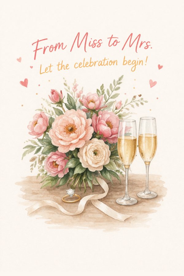 Let the Celebration Begin bridal shower card