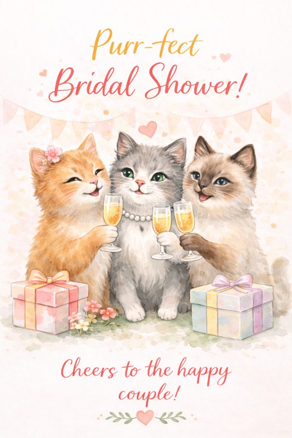 Purr-fect Bridal Shower card